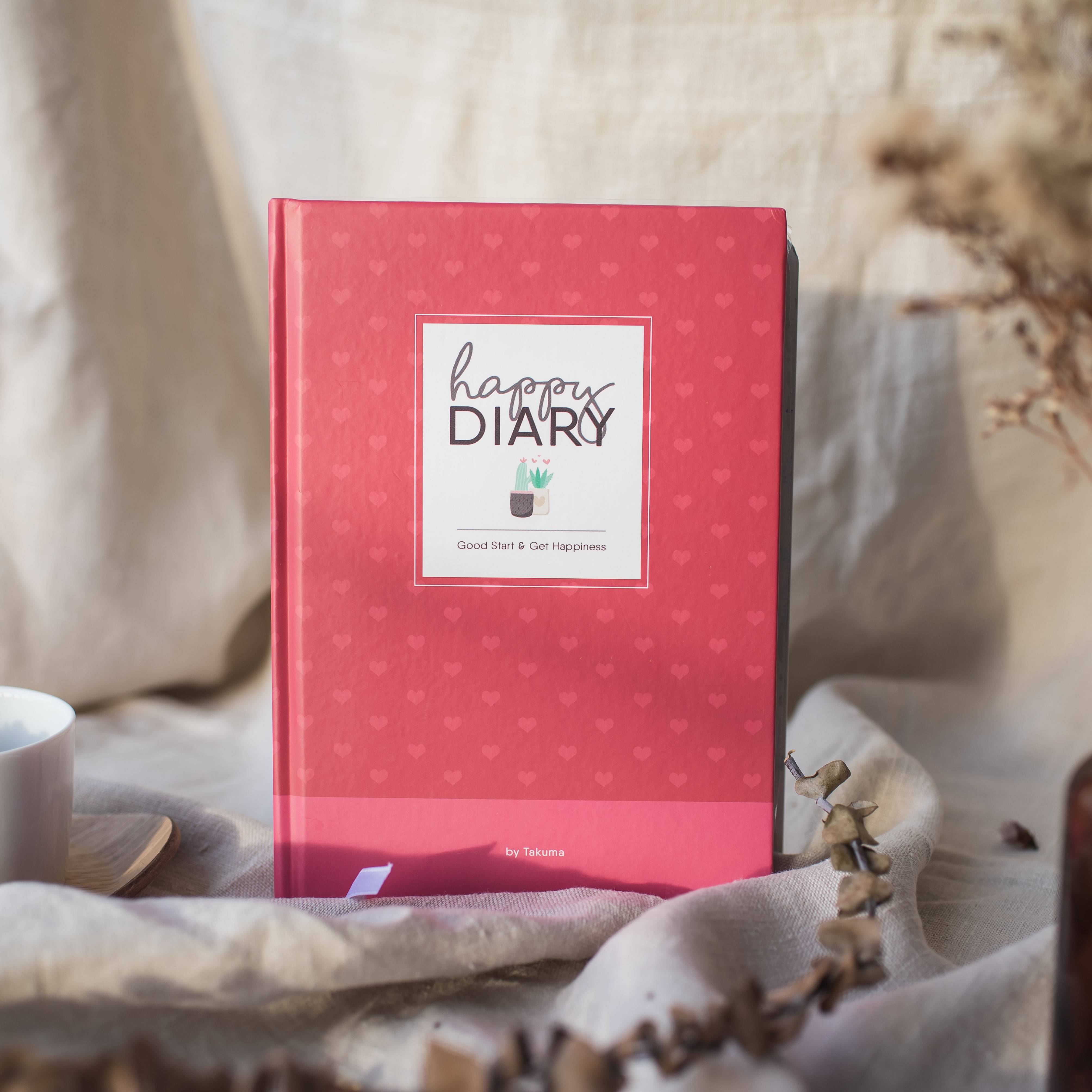 สมุดไดอารี่ cheer up รุ่น Happy Diary ปกสีแดง A5 น่ารัก Journal 5in1