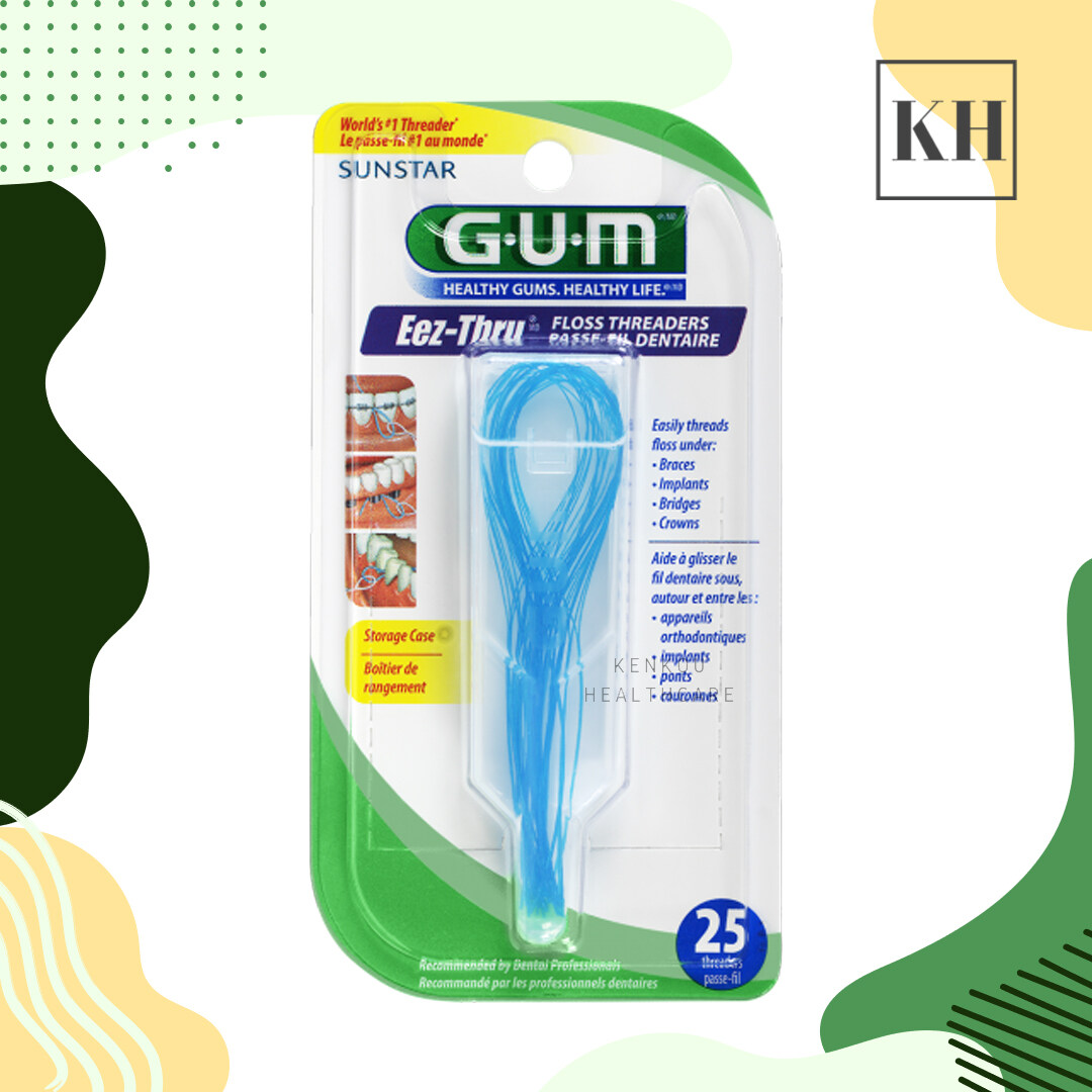 Gum® Eez-Thru® Floss Threaders ห่วงร้อยนำไหมขัดฟัน 25 เส้น ห่วงนำ. 