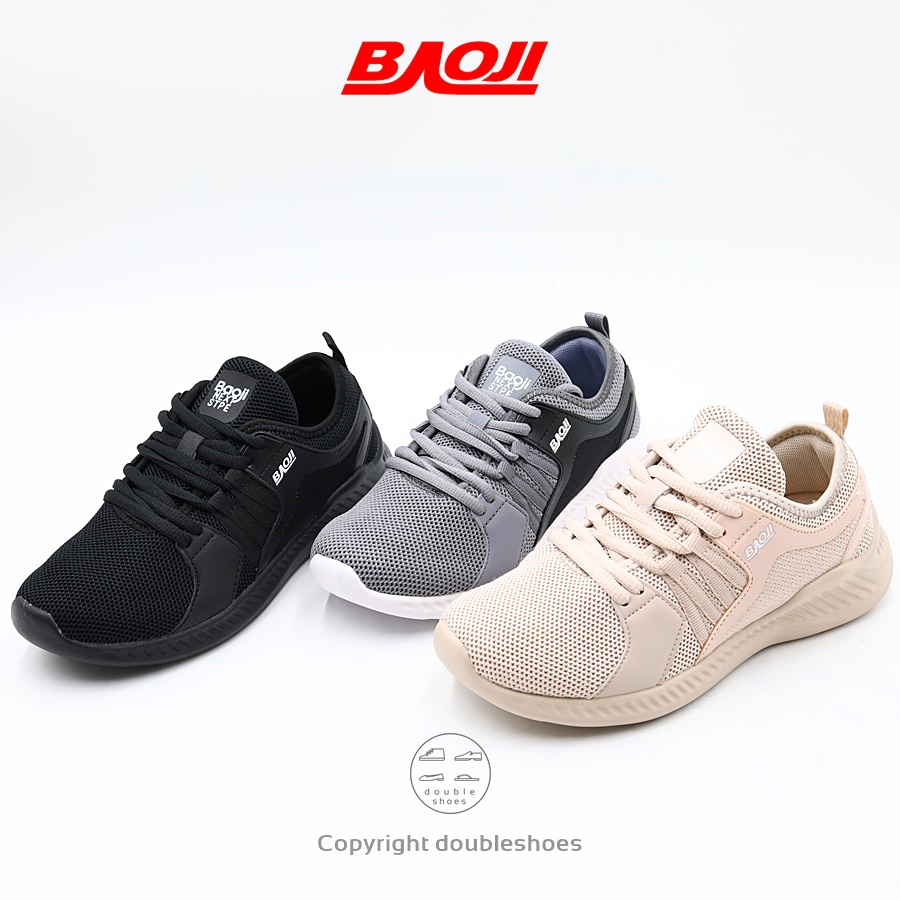 BAOJI (BJW600) ของแท้ 100% รองเท้าผ้าใบผู้หญิง รองเท้าวิ่ง รองเท้าออกกำลังกาย (ดำ/แอปริคอท/เทา) ไซส์ 37-41