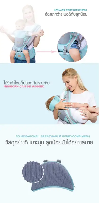 ภาพสินค้าMamaMall เป้อุ้มเด็ก 2 ชิ้น มีหมวก รุ่น ZAVANESE ให้ลูกน้อยนั่งสบาย หมวกกันแดดกันลมได้ดี จากร้าน MamaMall บน Lazada ภาพที่ 7