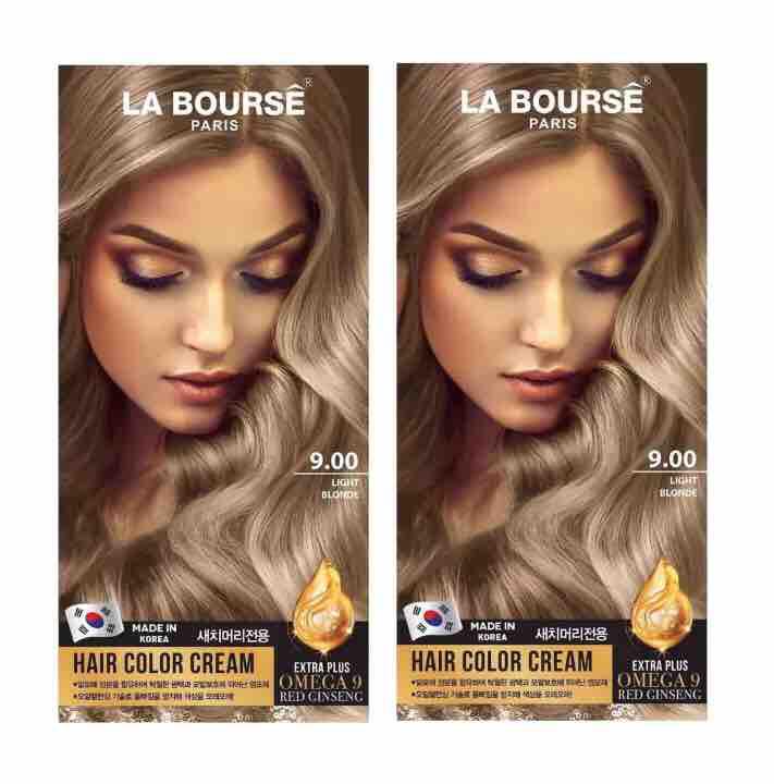 (แพ๊คคู่) La Bourse Hair Color Cream ครีมเปลี่ยนสีผม ลาบูสส์ ปารีส No 9