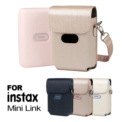 For Fujifilm Instax Mini Link Printer PU Leather Sling Shoulder Bag Camera Bag Case Protector with Strap