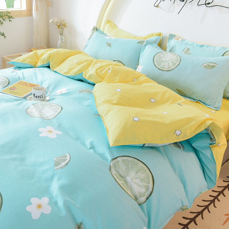 Home Striped Cute Bedding Set Comforter Bed Sheet Set Simple Bedding ...