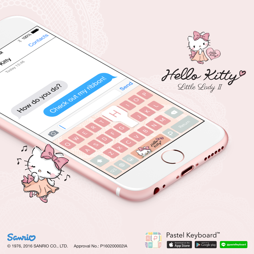 Hello Kitty Little Lady II Keyboard Theme⎮ Sanrio (E-Voucher) for Pastel Keyboard App