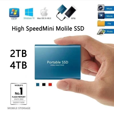 High-speed 4tb 2tb 1tb ssd external hard drive ssd TYPE-C mobile external solid state drive suitable for desktop notebook computers
