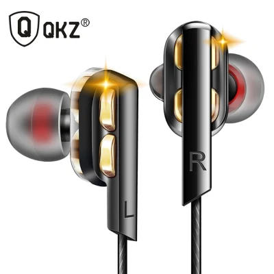 QKZ AK4 In Ear Earphones Bass Ear HIFI Headset DJ Earphone Metal Stereo Earbuds with Microphone