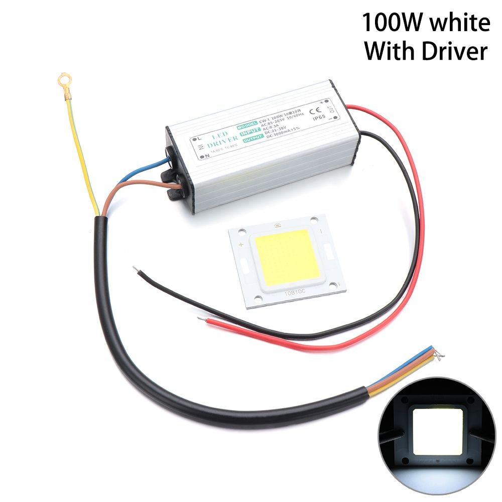 Chip led cob+trình điều khiển nguồn 12v 100w 50w 30w 20w 10w cho bóng đèn lũ