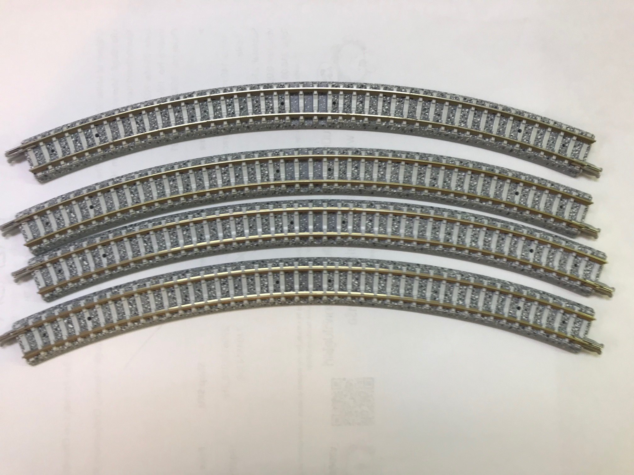 Brand new light grey Tomix C280mm Radius 45 Curved track 4 pcs – N Scale