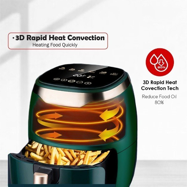 สปอตสินค้า8.0L Air Fryer หม้อทอดอากาศความจุสูงขนาดใหญ่ Smart.os