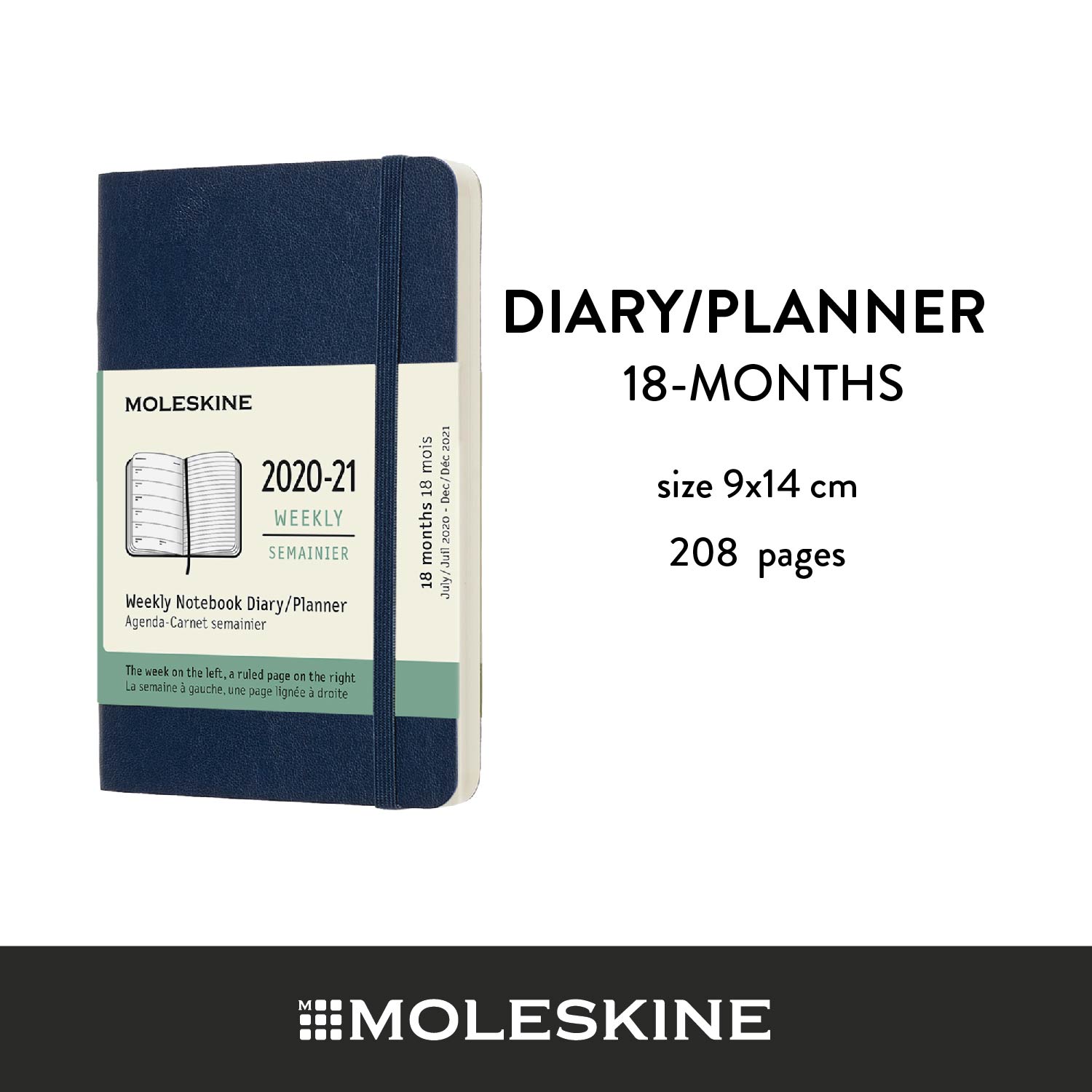 Moleskine สมุดไดอารี่ ขนาด 9x14ซม MOLESKINE 18MONTHS WEEK Puket Stores