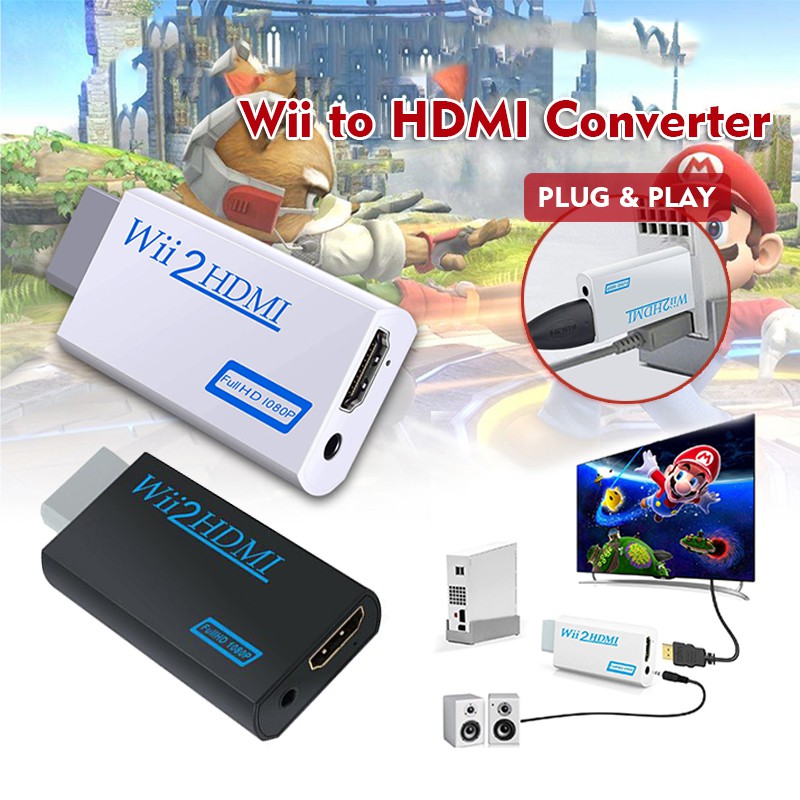 อะแดปเตอร์แปลงWii To HDMI Converter Support full 3.5 mm กล่องอะแดปเตอร์แปลงเสียง Wii to Hdmi Wii 2hdmi 3.5 มม.