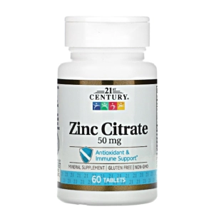 ภาพหน้าปกสินค้าซิงค์, 21st Century, Zinc Citrate, 50 mg, 60 Tablets, ดูแลผม, ผิว, เล็บ และการเกิดสิว ที่เกี่ยวข้อง
