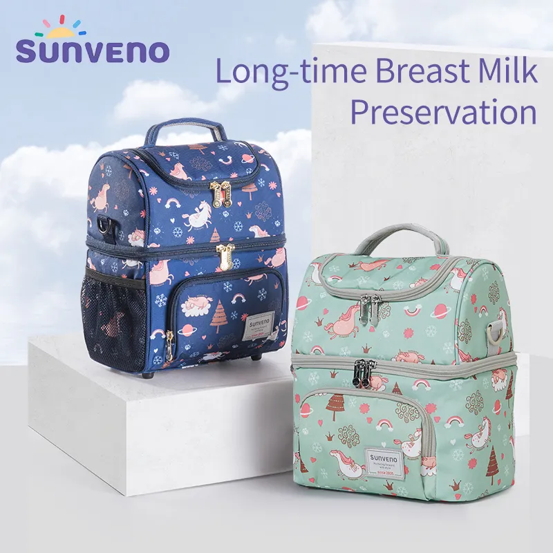 [Sunveno] กระเป๋าเป้ใส่ขวดนมเด็ก กระเป๋าเก็บความร้อน กระเป๋าใส่ผ้าอ้อม กระเป๋าใส่ของใช้เด็กทารก เดินทาง