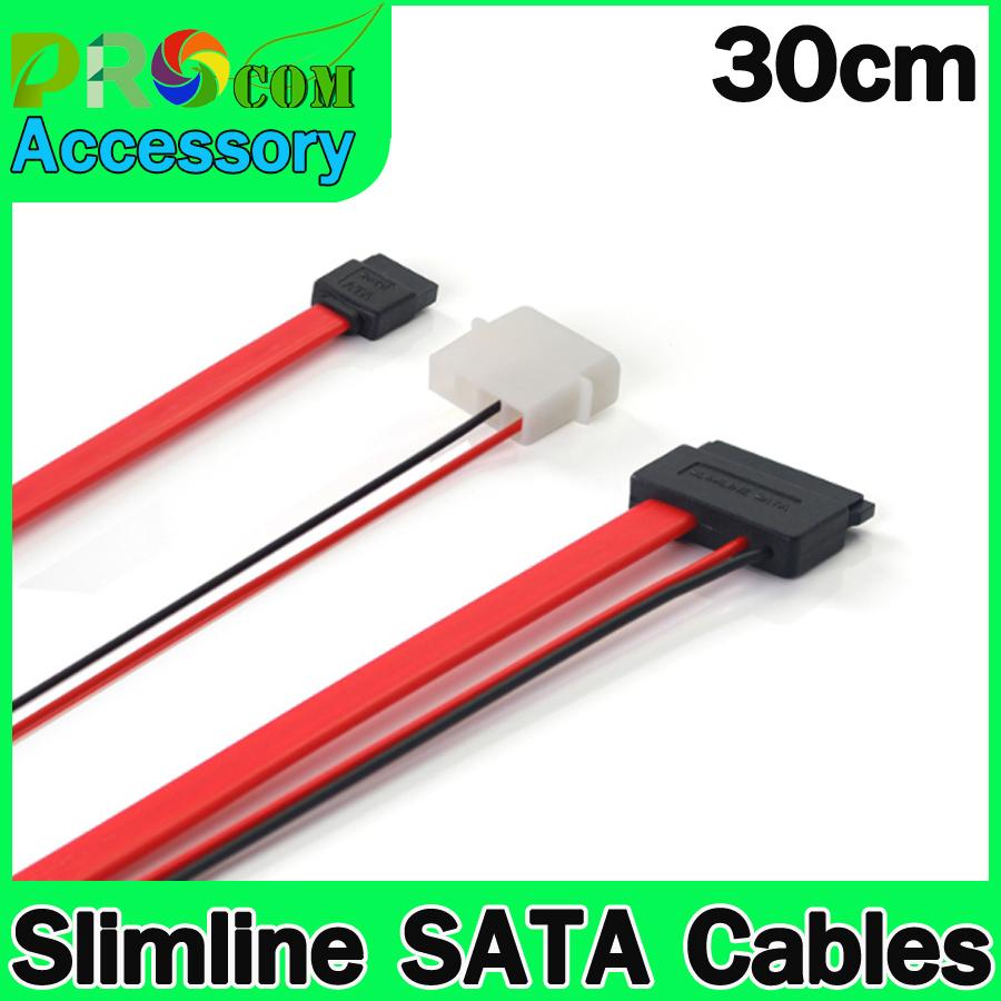 Slimline SATA Cables SATA Power Cable to Molex Slim SATA 13 pin(7P+6P ...