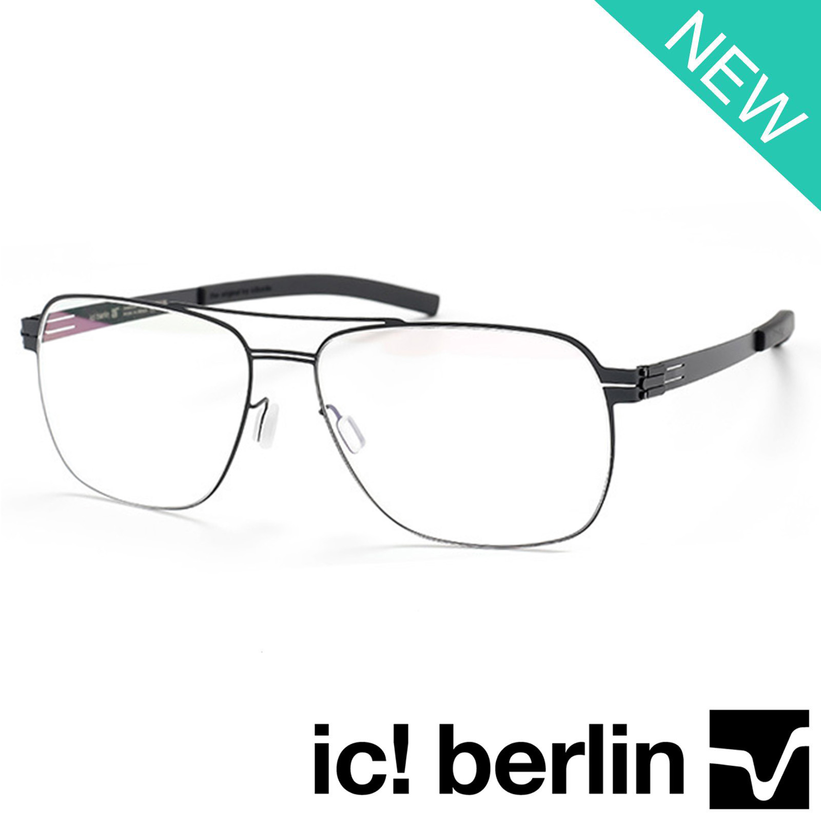 Ic Berlin แว่นตา รุ่น 032 C-1 สีดำ กรอบเต็ม Square shape ทรงเหลี่ยม ขาข้อต่อ วัสดุ สแตนเลส สตีล (สำหรับตัดเลนส์) กรอบแว่นตา สวมใส่สบาย น้ำหนักเบา ไม่ตกเทรนด์ Full frame Eyeglass leg joints Stainless Steel material Eyewear Top Glasses