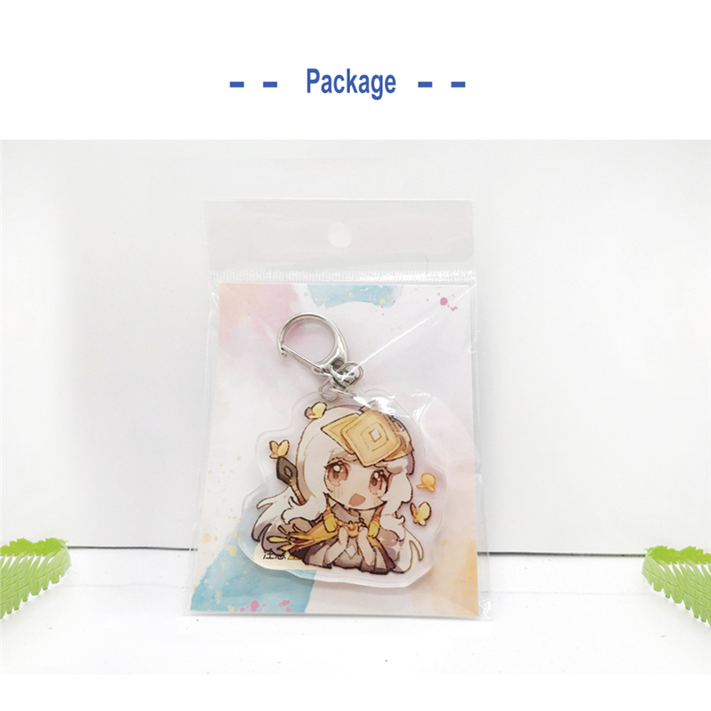 Cute Anime Genshin Impact Keychain Zhongli Chongyun Aether Kawaii ...