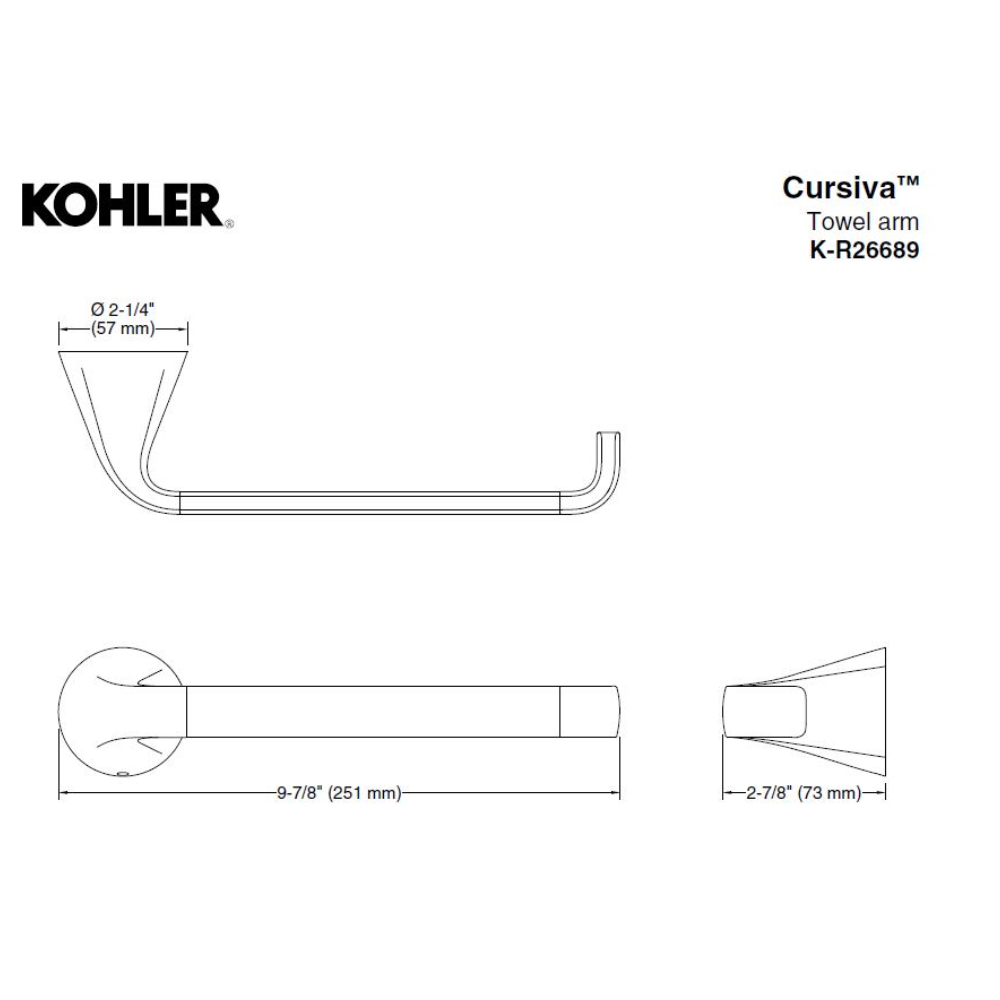 KOHLER CURSIVA™ towel ring ห่วงแขวนผ้า KR26689BL Kohler Official