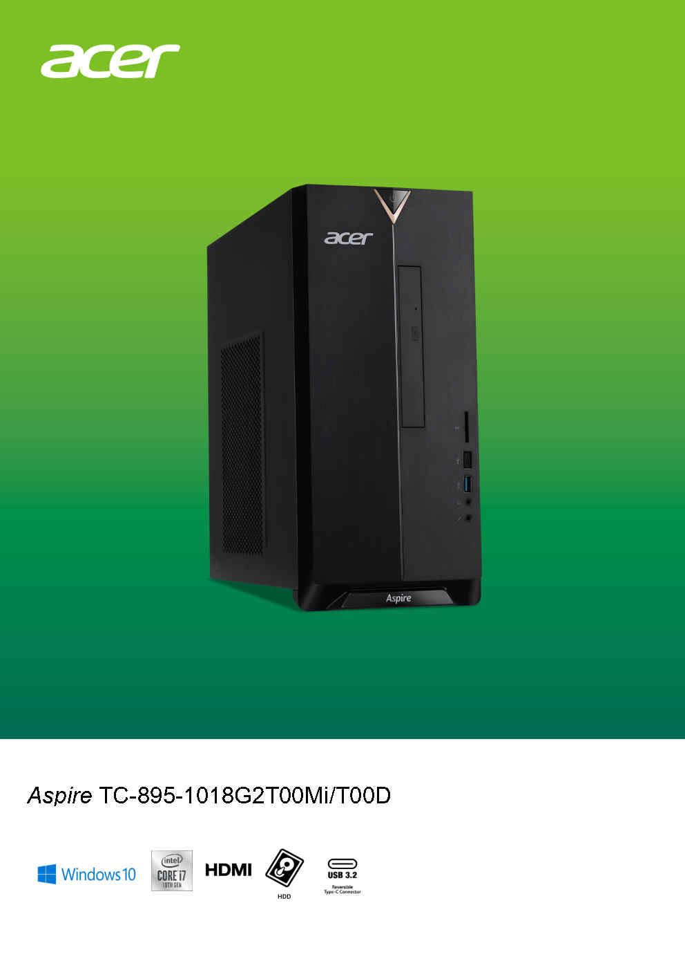 Desktop Acer Aspire TC16601178G2T0Mi/T007 (i711700/8gb/2tb120gb