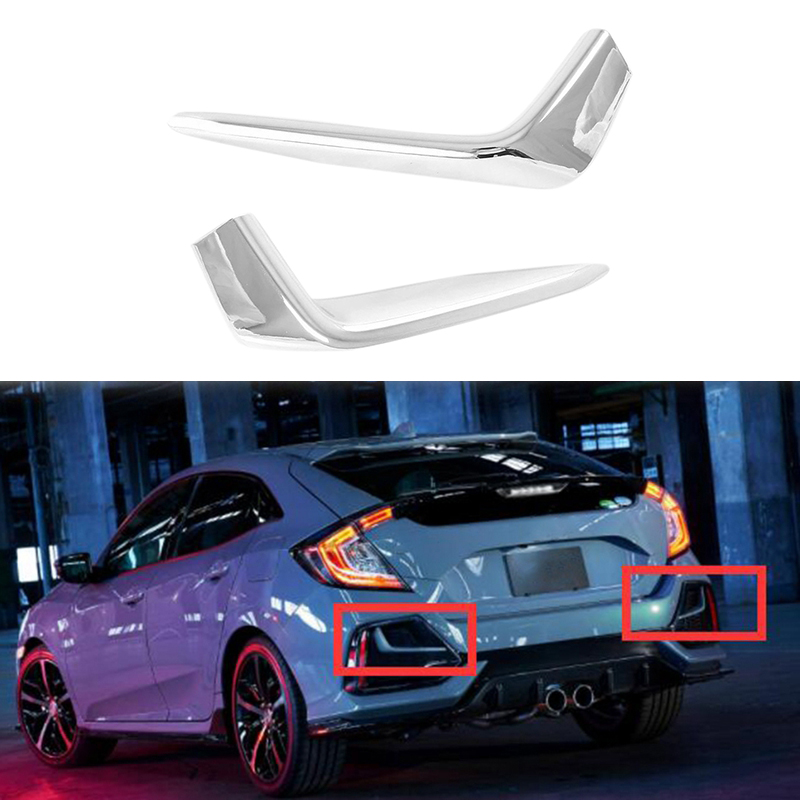 for Honda Civic 2020 2021 Hatchback Chrome Rear Fog Light Lamp Eyelid Eyebrow Foglight Molding Trim Sticker