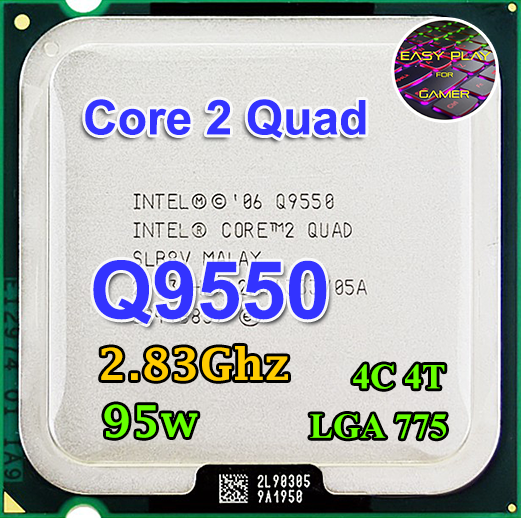 CPU Core2Quad Q 9550 2.83Ghz / 4คอ 4เทรด / 95W LGA775 ฟรีซิลิโคลน1ซอง