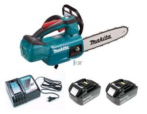 Makita DUC254Z เลื่อยโซ่แบตตารี่ 18V บาร์โซ่ขนาด 10 นิ้ว แบตตารี่ 18V 3Ah x 2 ก้อน + แท่นชาร์ตเร็ว DC18RC
