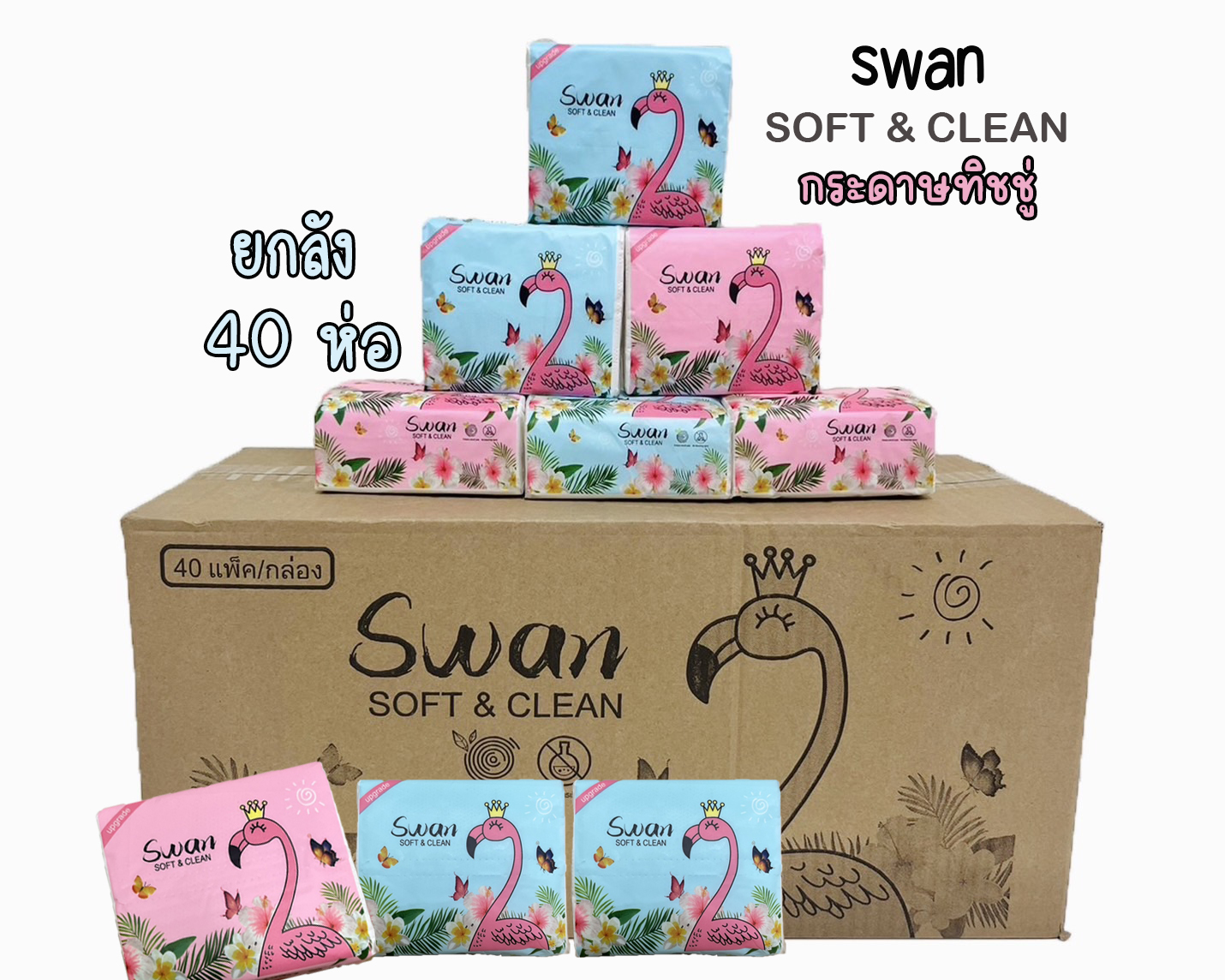 พร้อมส่ง กระดาษทิชชู่ ยกลัง (1ลังมี40ห่อ) 1ห่อ มี 210แผ่น ไร้ฝุ่น ...
