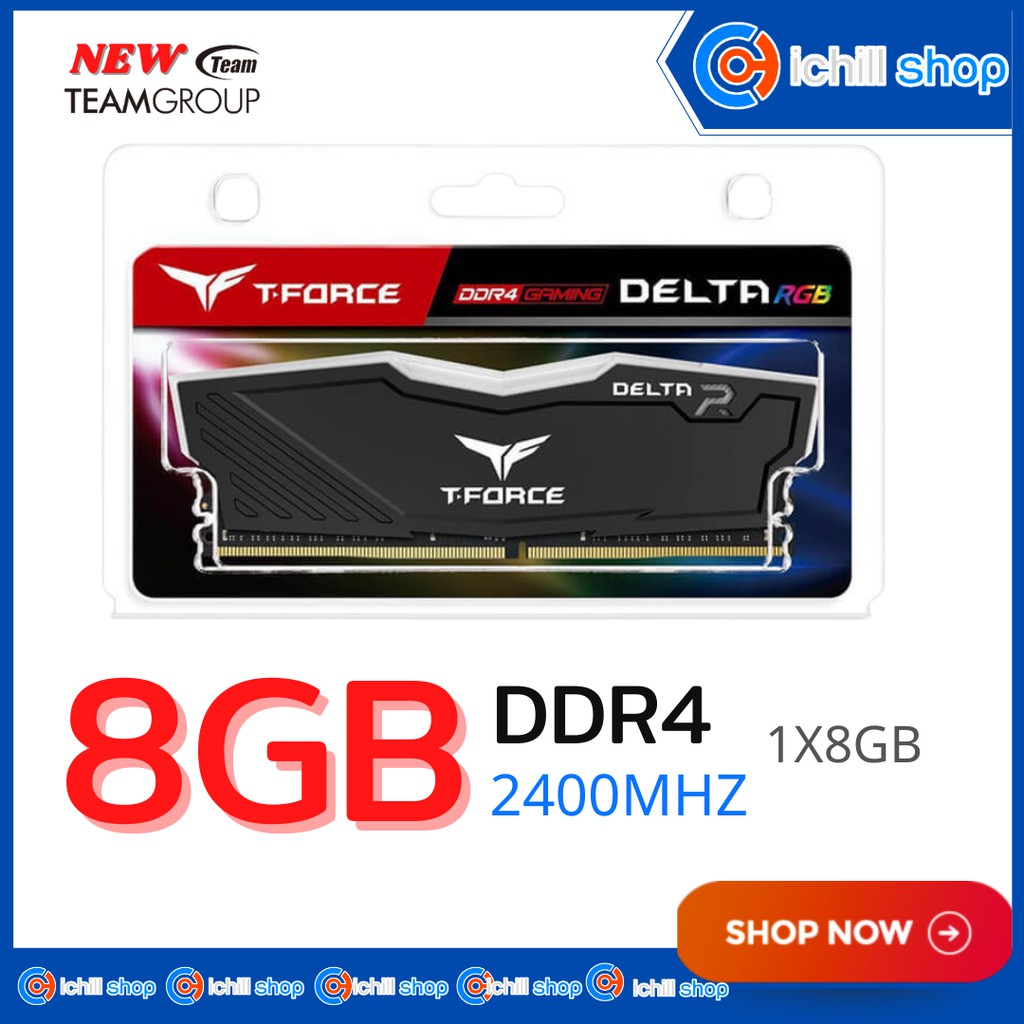 โปรโมชั่น Ram (แรม)  T-Force Delta RGB Bla DDR4 8GB 2400MHz ของใหม่ (ประกัน Strek L/T) P06916 ราคาถูก แรมคอมพิวเตอร์ แรมคอมพิวเตอร์8g แรมคอมพิวเตอร์pc แรมคอม 16gb