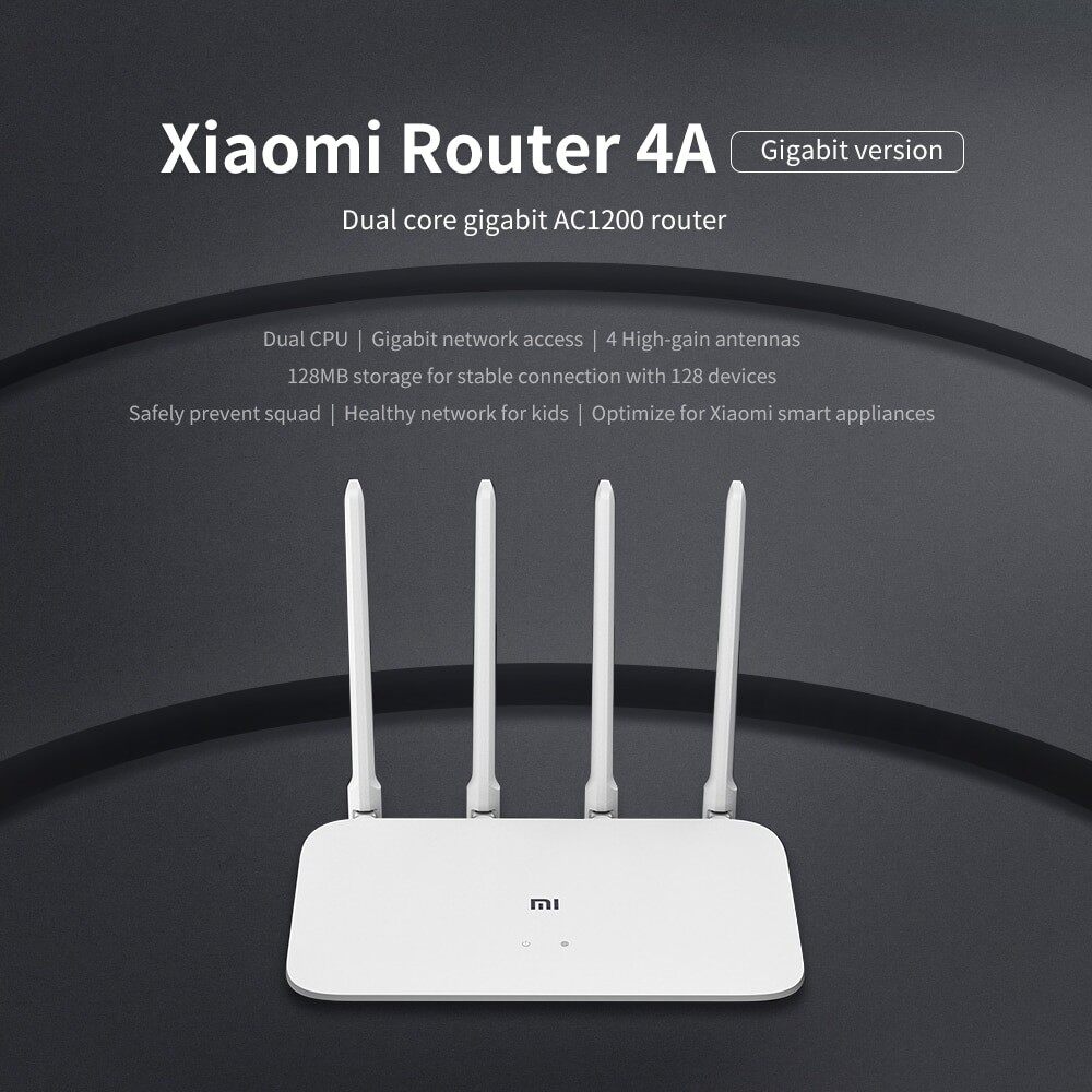 MI wifi router 4A AC1200 Gigabit Dual Band Dual Core เสียวหมี่ไวไฟเราเตอร์ เวอร์ชั่นจีน