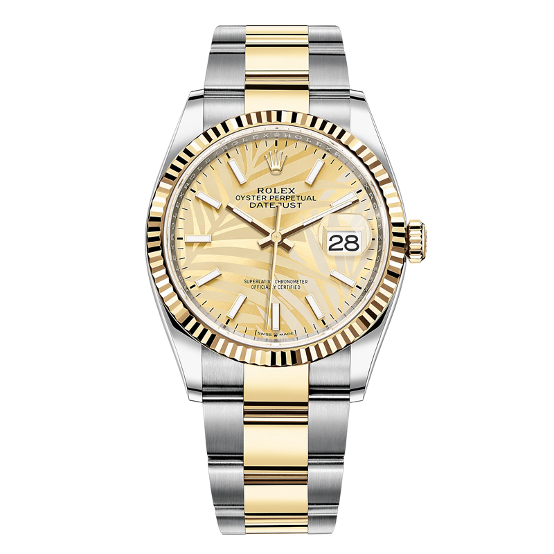 【จัดส่งฟรี】นาฬิกาrolexของแท้ Datejust 36 Watch: Yellow Rolesor - M126233-0038 WoMen's Watch นาฬิกาข้อมือผู้ชาย นาฬิกากลไกแบรนด์หรู 36 มม【มาพร้อมกับบรรจุภัณฑ์เดิม】