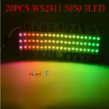 ภาพขนาดย่อของภาพหน้าปกสินค้าWS2811 5050 3LED 12V LED Module RGB Full Color กันน้ำ IP65 หลอดไฟ LED โมดูล ฟูลคัลเลอร์ 20PCS ไฟโมดูล 1แผง 20ชิพ ชิพละ3หลอดLED ต้องใช้คู่กับกล่องคุม ทำไฟกระเดื่องได้ จากร้าน Shop88 บน Lazada
