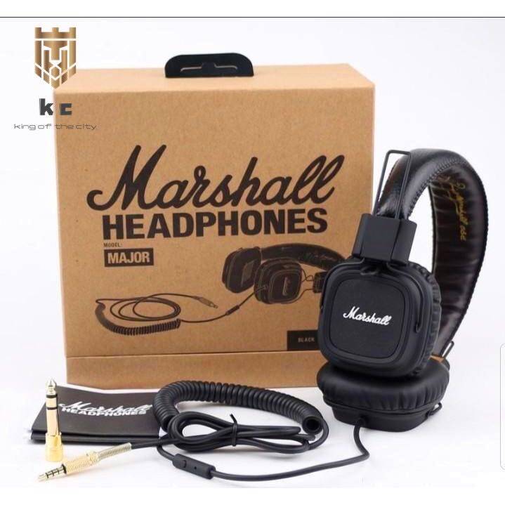 Marshall Headphone Model Major Leather Noise Cancelling Stereo DJ Hi-Fi Pro Headphones Headset หูฟัง