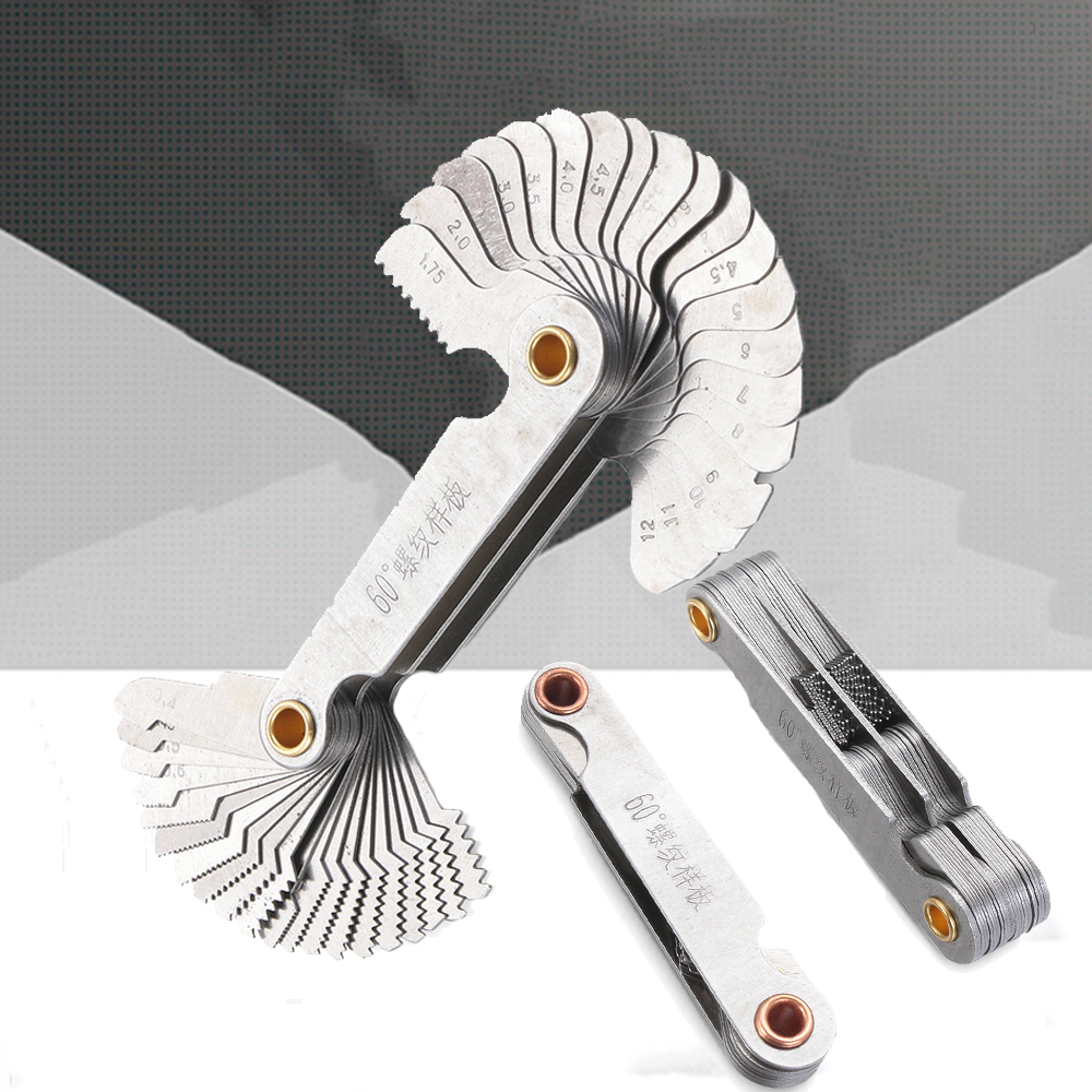 SFAJAI Lathe Combination Tools 55/60 Degree Carbon Steel Measuring Center Measurement Screw Pitch Thread Plug Gauge Gear Tooth Gauges