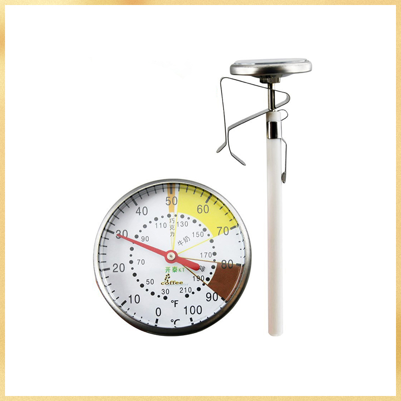 เทอร์โมมิเตอร์ เข็มวัดอุณหภูมิ สำหรับทำอาหาร เครื่องดื่ม ที่วัดอุณหภูมิกาแฟ สแตนเลส 0-100°C เทอโมมิเตอร์ Coffee Thermometer