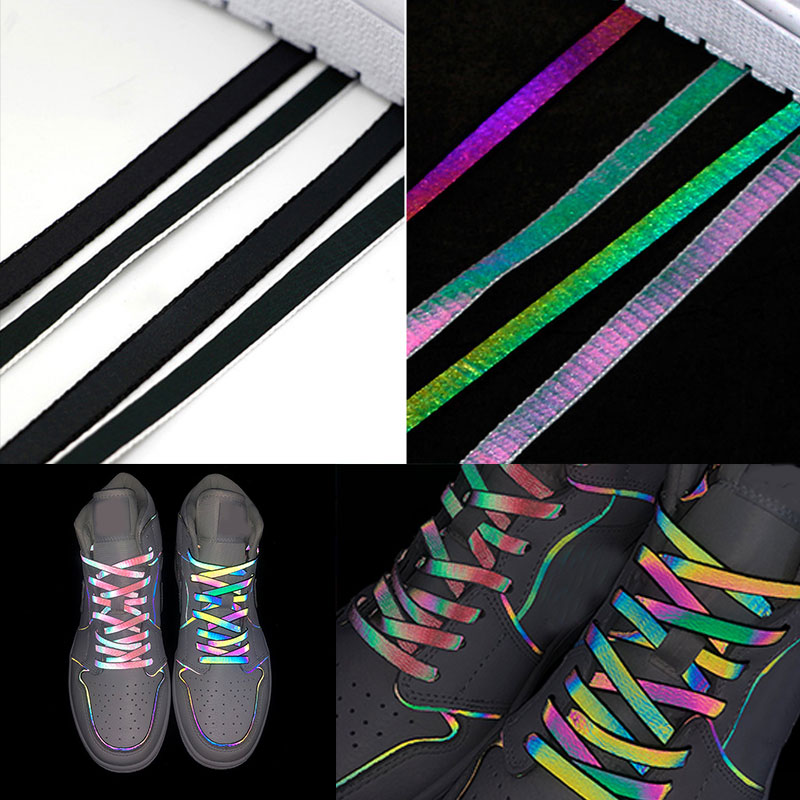 Slide Shoe Rope Sport Uni Rope Flat Reflective Shoelaces Bootlaces Boot Lace Shoes Rope ...