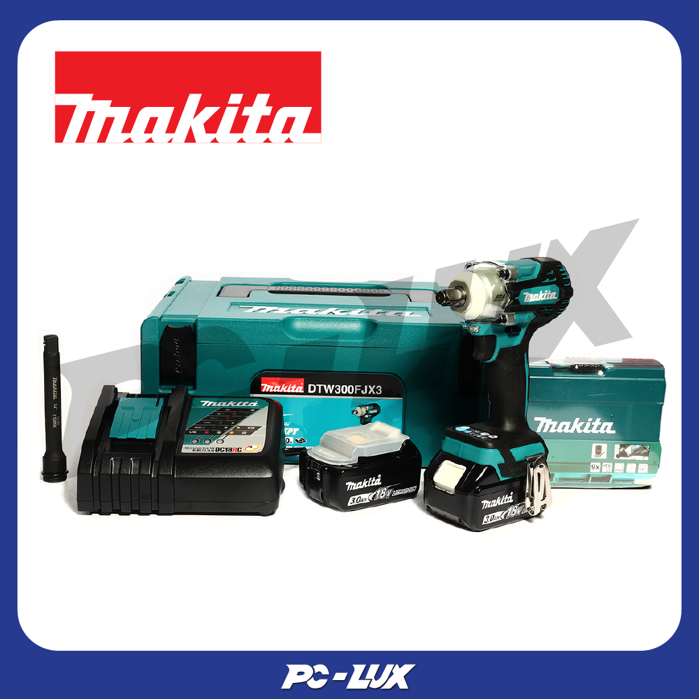 MAKITA ชุดบล๊อกไร้สายพร้อมลูกบล็อก (พร้อมแบตเตอรี่) DTW300FJX3 1/2 นิ้ว ...