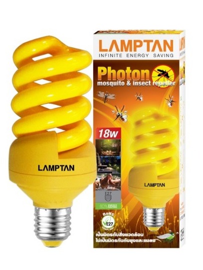 Lamptan หลอดไฟไล่ยุง หลอดไฟไล่แมลง แสงไฟสีเหลือง ขั้ว E27 ขนาด 18W และ 23W ใช้ในคอกวัวได้ ไล่แมลงจากพรรณไม้ เมล็ดพันธุ์