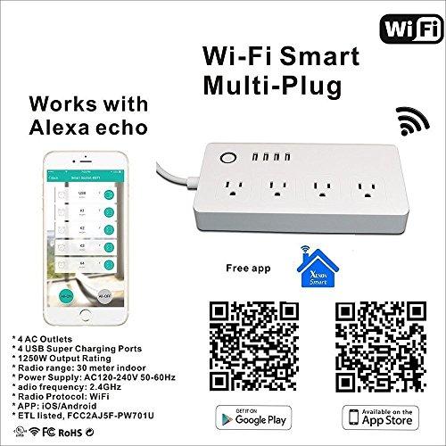 Wifi Smart Power Strip Surge Protector Compatible With Alexa Google ...
