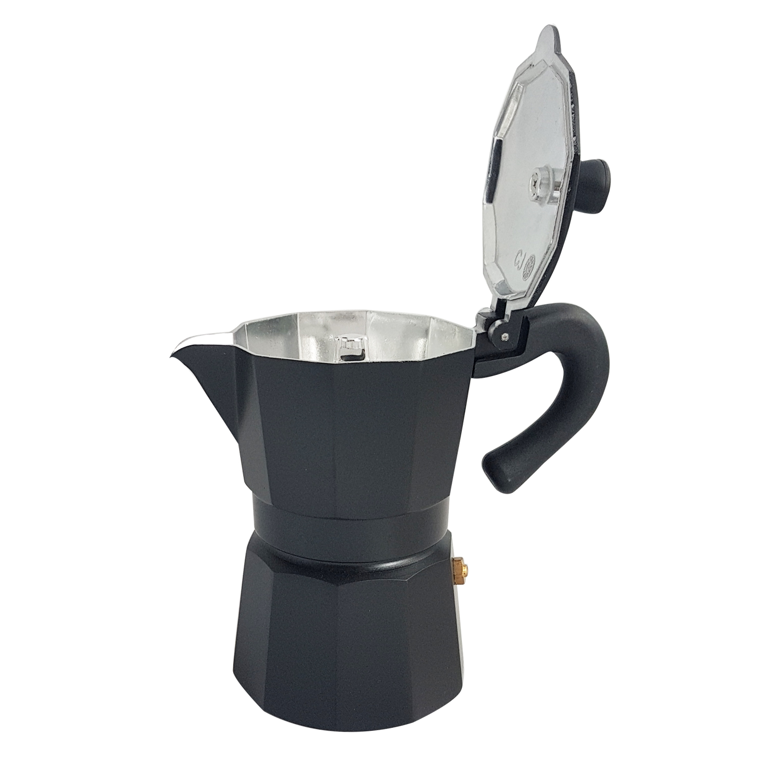 หม้อต้มกาแฟสด เอสเพรสโซ่ ขนาด 3 ถ้วย หรือ150ml. By Scanproducts Moka Pot 3cup Premium Aluminum-Black