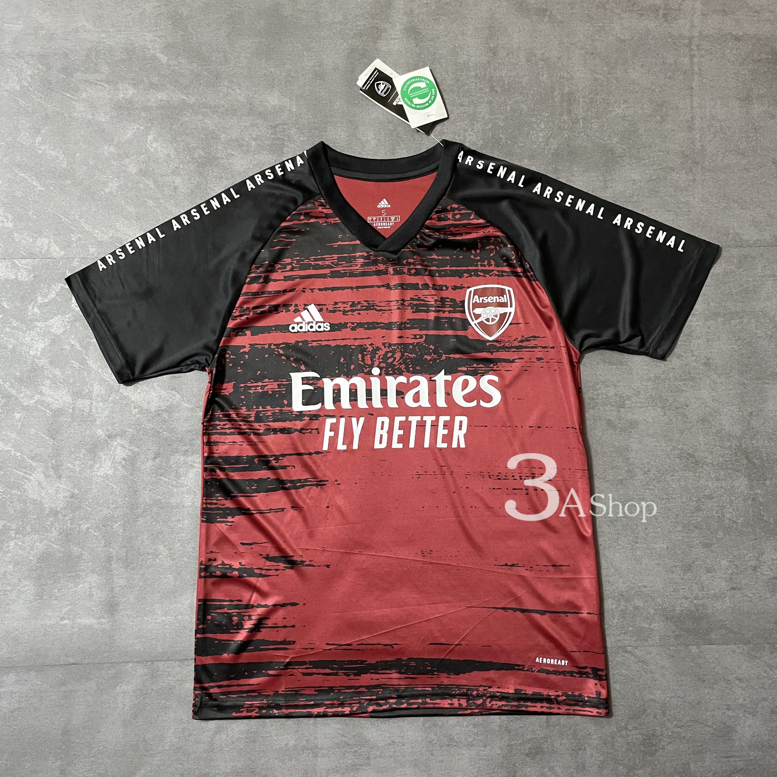 Arsenal Training 2020/2021 Black+ Red FOOTBALL SHIRT SOCCER JERSEY เสื้อบอล เสื้อฟุตบอล อาร์เซนอล เสื้อฝึกซ้อมสีดำแดง งานคุณภาพ ผ้านุ่ม ใส่สบาย เกรด AAA