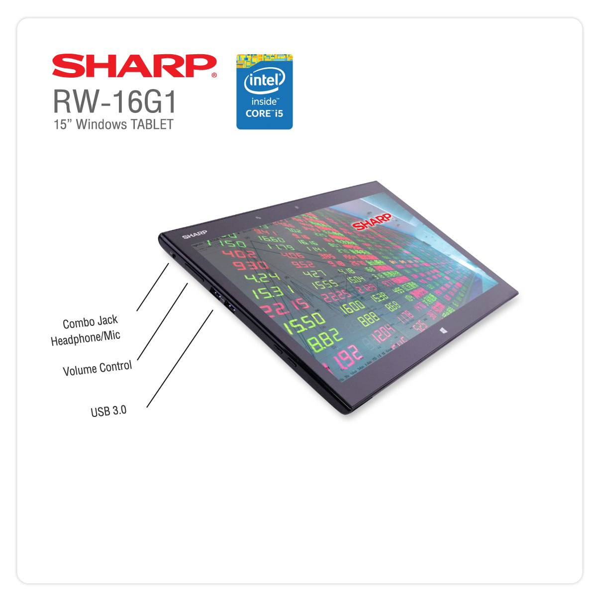 SHARP - SHARP RW-16G1 15.6型 シャープ、15.6型IGZO液晶搭載のWindowsタブレット「RW-16G1