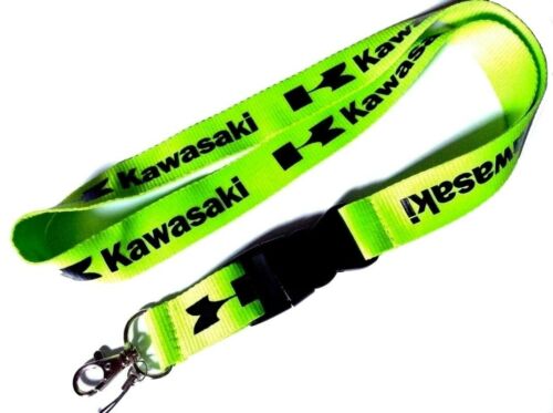 สายห้อยคอ กุญแจ มือถือ คาวาซากิ สีเขียว Kawasaki Green neck strap Lanyard for cellphone or motorcycle key case