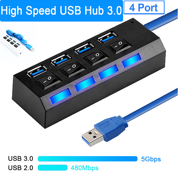 USB 3.0 Hub 4-Port  ช่องต่อUSB 3.0แบบ4ช่อง High Speed ฮับยูเอสบีช่องจำนวน 4 พอร์ต (สีดำ/สีขาว) A31