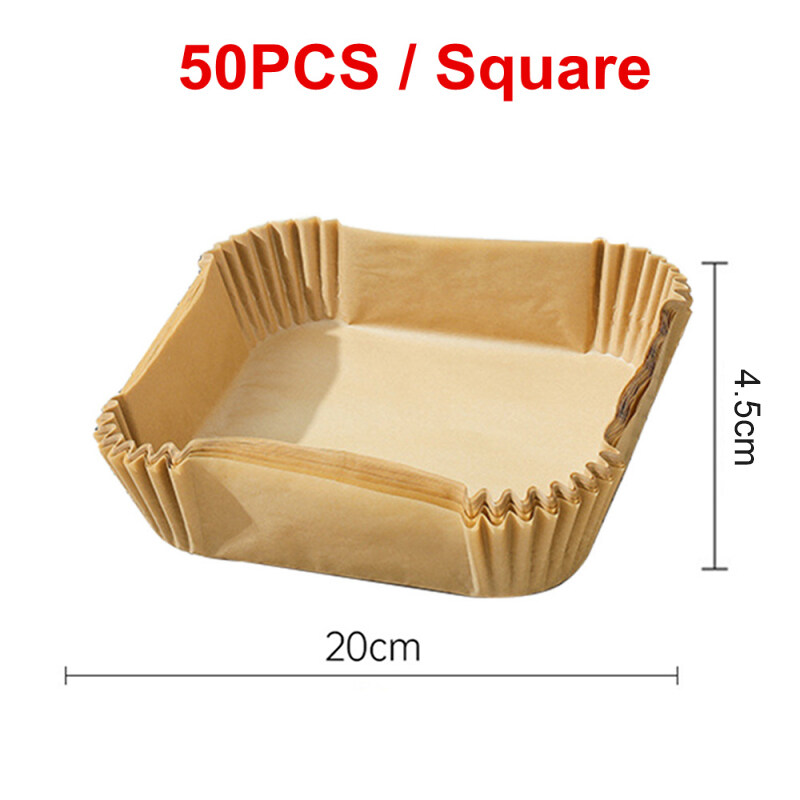 50pcs Disposable Air Fryer Parchment Paper Liner Oilproof Waterproof