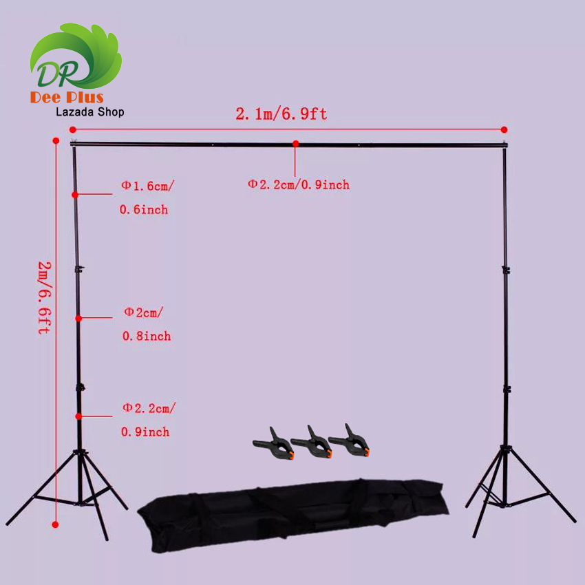 2m * 2m Photography Background Support System Backdrop Stand Crossbar Kit Set 2*2 เมตร Gantry อุปกรณ์ถ่ายภาพขาตั้งกล้องพื้นหลังกรอบเหมาะสำหรับสตูดิโอถ่ายภาพ