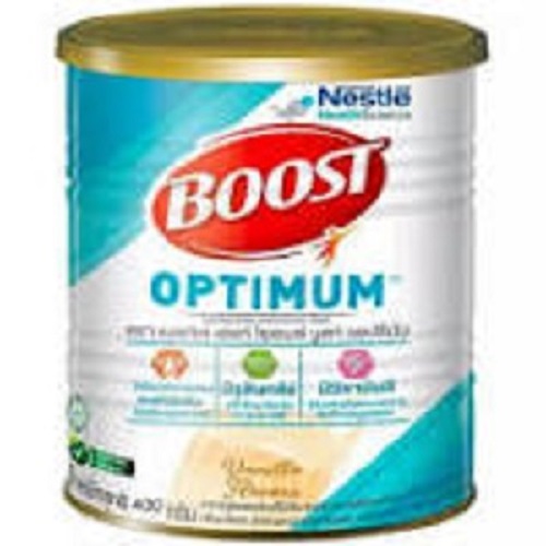 Boost Optimum บูสท์ ออปติมัม อาหารเสริมทางการแพทย์ มีเวย์โปรตีน อาหารสำหรับผู้สูงอายุ กระป๋อง 400 กรัม
