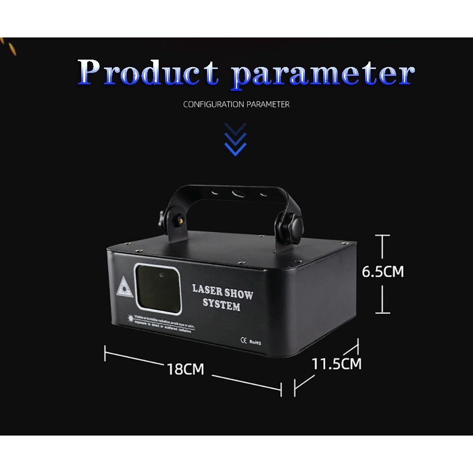 UKING DMX RGB LED 500mW Laser Beam Scanner Light | DJ Disco Party Effect