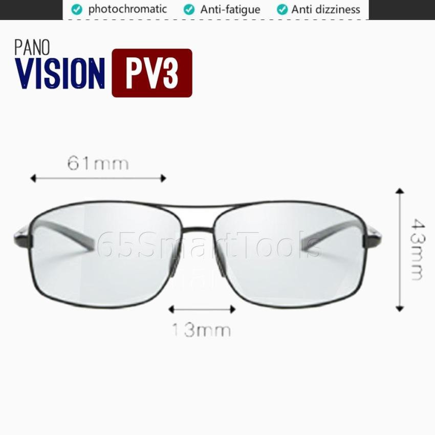 PANO Vision รุ่น PV3 แว่นตากันแดด แว่นกันแดด Photochromic Lens เลนส์ปรับสีออโต้ตามความเข้มของแสง