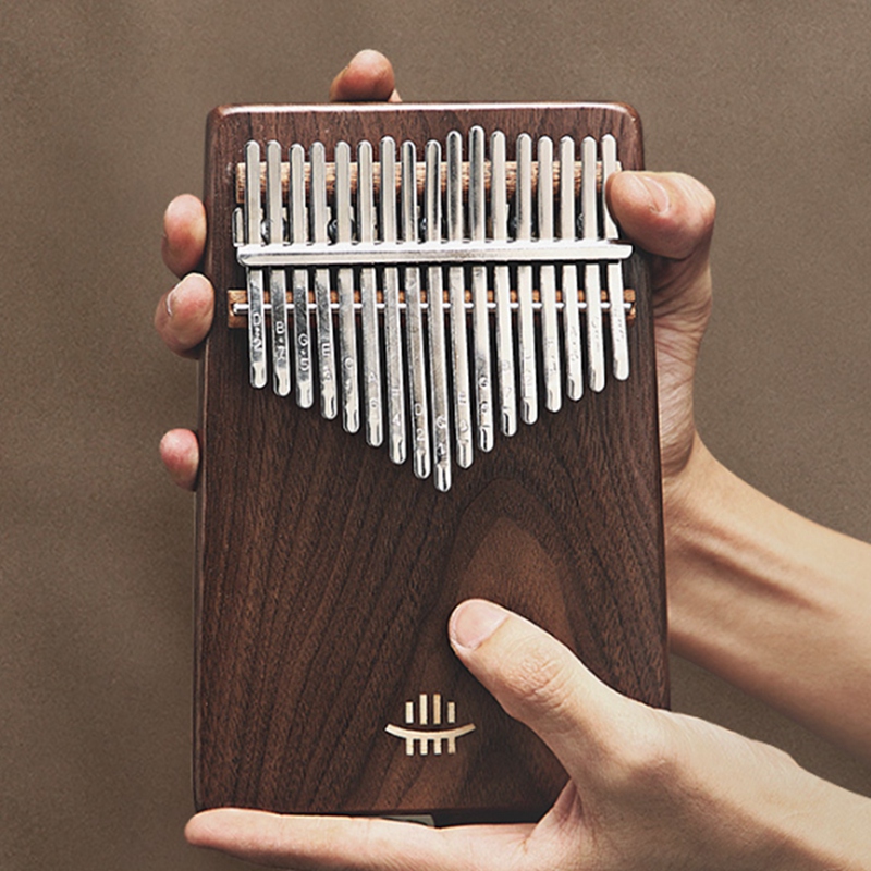 HLURU Kalimba Black Walnut Curly Figure Keyboard Thumb Piano Chamfer ...
