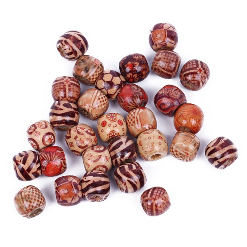 100 pcs Round Wooden Beads 12 mm With 10 m Jewelry Making