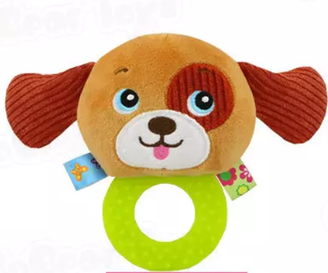 ยางกัดรูปสัตว์น่ารักของเล่นสั่นสะเทือน   Multi-function Ball-Shaped Rattle Newborn Toy with Teether สี สุนัข (Dog) สี สุนัข (Dog)